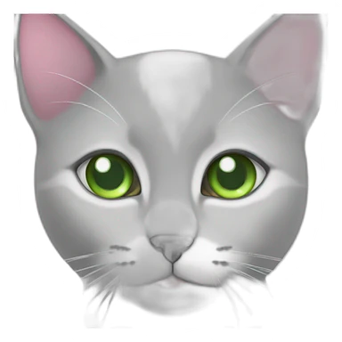 gray white cat green eyes pink nosw sticker
