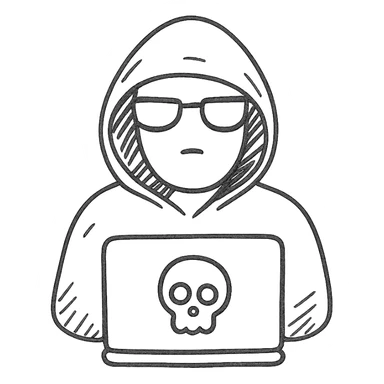 hacker in dark clothing sticker