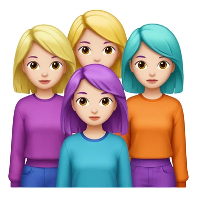 data & insights girls (all white, random hair) sticker