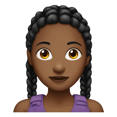 Brown skin black girl with black braids sticker
