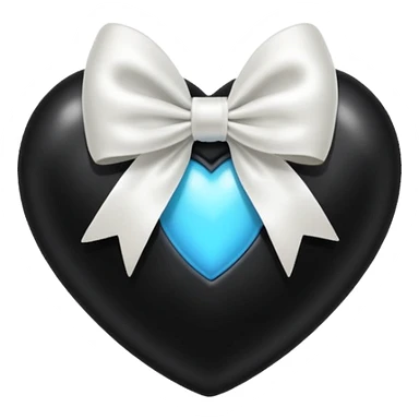 black heart with a white bow sticker