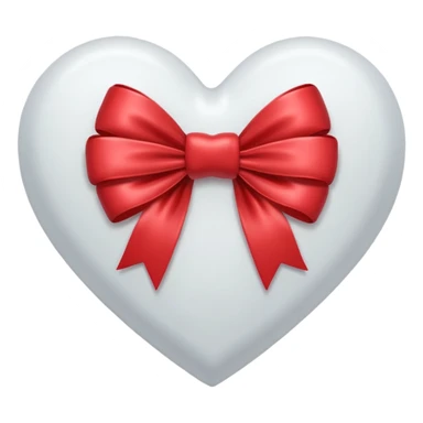 heart with a bow, white sticker