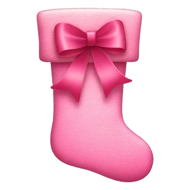 Pink Christmas stocking with bow sticker