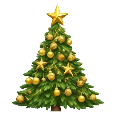 Christmas tree with gold decorations sticker