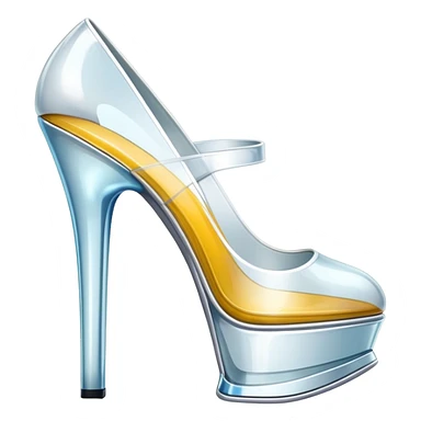 ultra realistic pair of platform glass heels sticker
