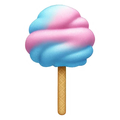 Pink and blue cotton candy with glitter sticker