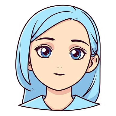 A girl with blue eyes outside sticker