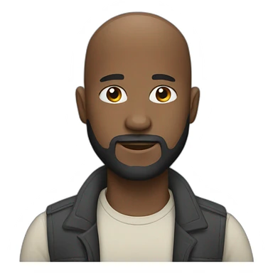 black bald man with a beard sticker