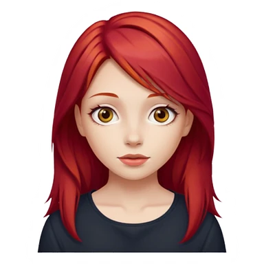 girl with cherry red hair long  sticker