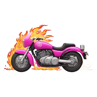 pink motorcycle with flames sticker