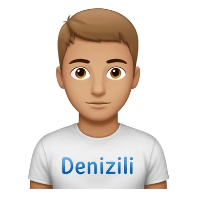 Junge südländisch, mit T-Shirt, DENIZLI Schrift  sticker