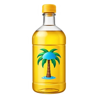 yellow palm cooking oil bottle with a green cap sticker