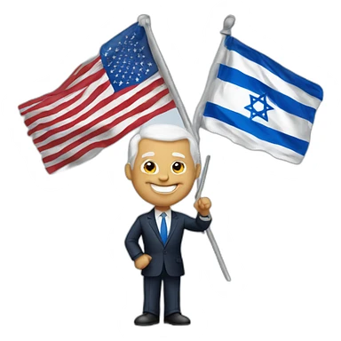 Joe Biden raising Israel flag sticker