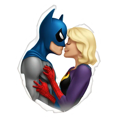 Spiderman kiss batman sticker