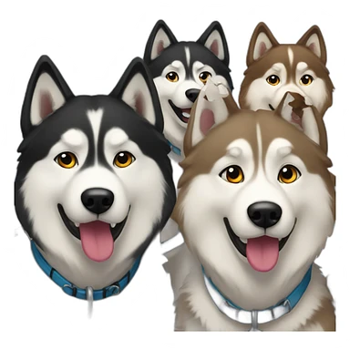 Sled dog team sticker