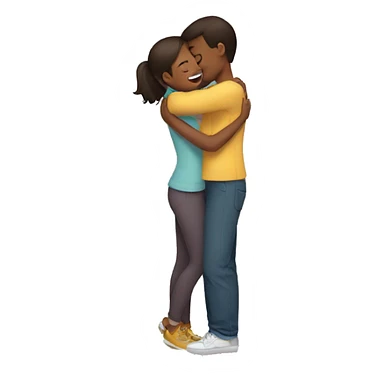 Girl boy hug sticker