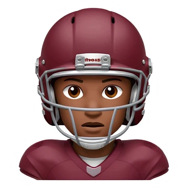 college football player Maroon color ( face and Helmet ) sticker
