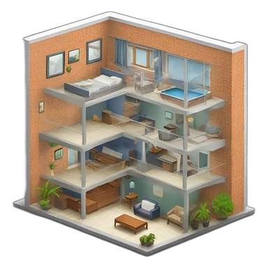 Apartment isometric sticker