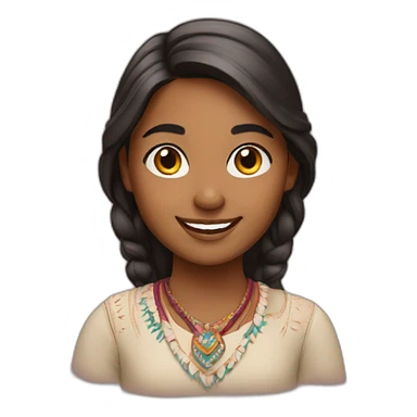 happy indian-american girl sticker