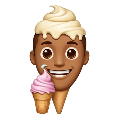 Man with ice cream on face  sticker