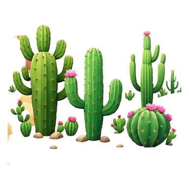 kawaii cactus landscape  sticker