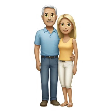 Fair skinned middle-aged couple on the beach sticker
