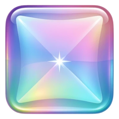Sparkly glossy Pastel iridescent glass square sticker