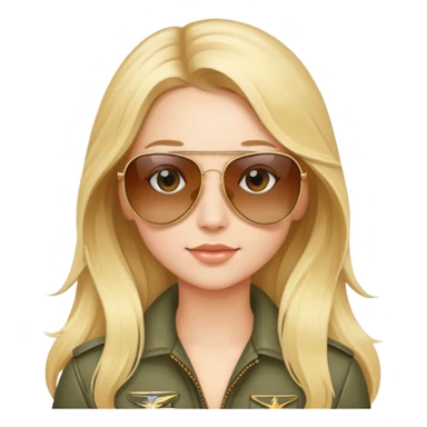 girl with long blond hair and aviator sunglasses sticker