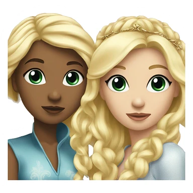 2 women princesses couple blonde kiss sticker