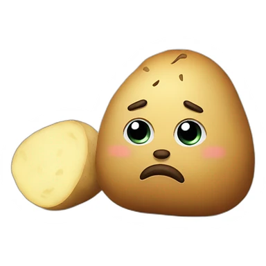 sad potato sticker