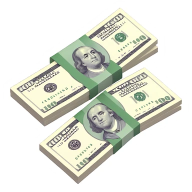 three 100 dollar bills sticker