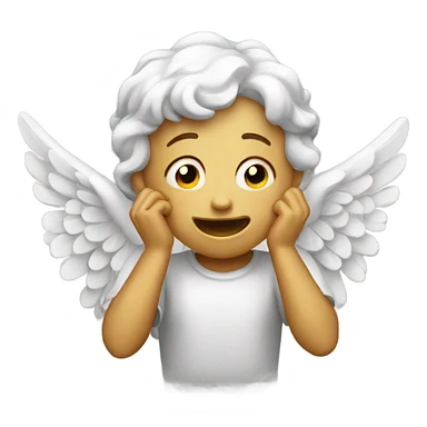 Crying laughing angel sticker