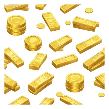 Gold coins and bars sticker
