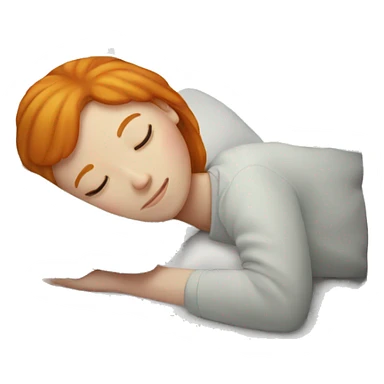 Ginger girl sleeping on a pillow sticker