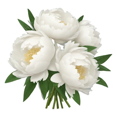 White peonies bouquet  sticker