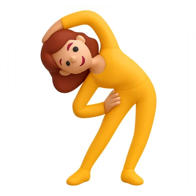 Make the bending woman pose much more exaggerated, keep the 3D emoji style, with no background. The style is Microsoft style 3D fluent emojis. sticker