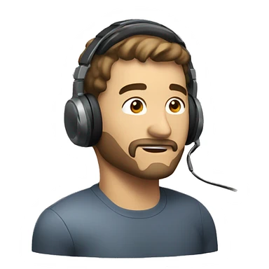 man talk with gaming headset sticker