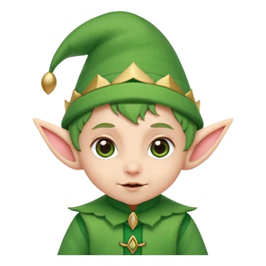 Tiny elf baby with pointy ears and hat sticker
