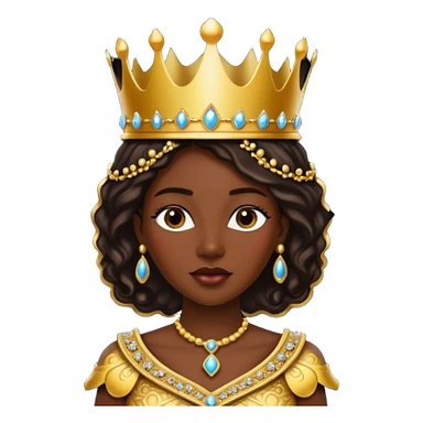 dark skin queen with crown sticker