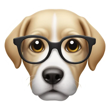 Dog wearing glasses  sticker