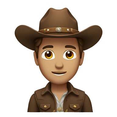 Cowboy with brown hair and brown eyes  sticker