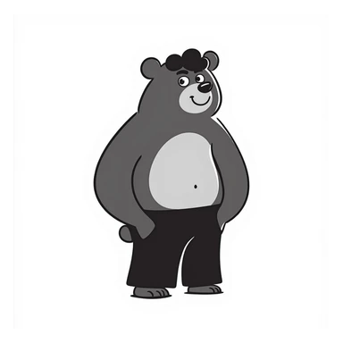 lean bear man sticker