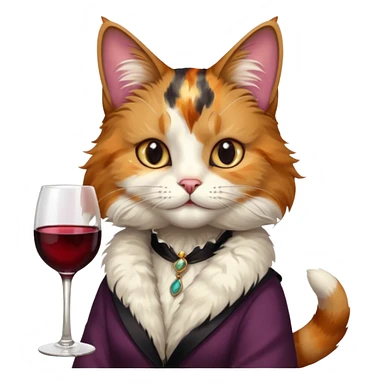 Fancy cat with a cup of wine sticker