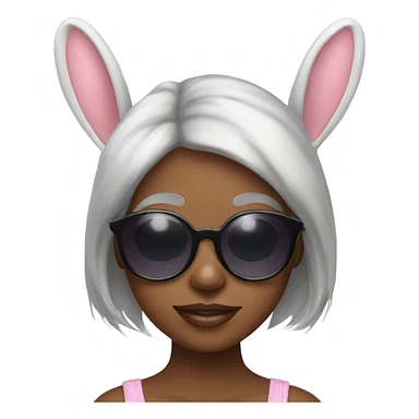 girl in oversized sunglasses and bunny ears sticker