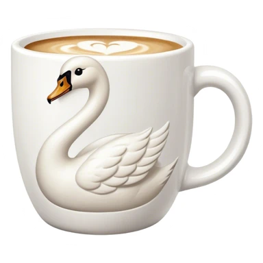 Swan shape latte art sticker