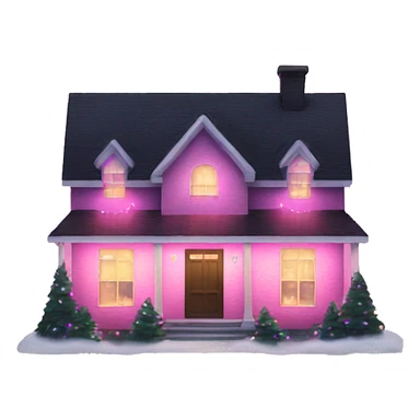 House with pink Christmas lights  sticker