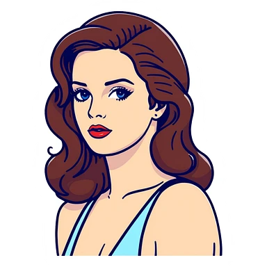 Lana Del Rey with retro Hollywood glamour sticker