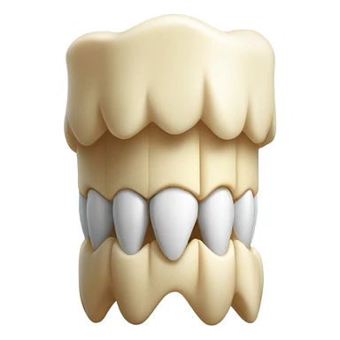 A pillar made out of teeth with a wider top and bottom sticker