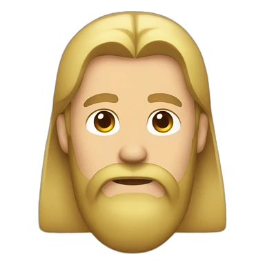 man with blonde greasy hair and a long beard without a moustache in a red button down shirt sticker