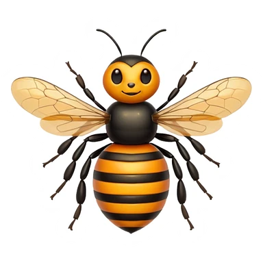 Lebah dadanya warna orange dan ekornya warna hitam  sticker